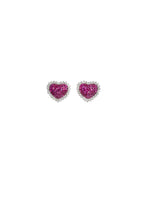 Load image into Gallery viewer, Pink Ruby Heart Diamond Studs
