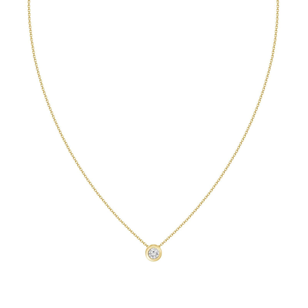 Diamond Solitaire Bezel Setting Necklace