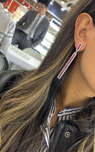 Pink Rubie Diamond Long Earrings