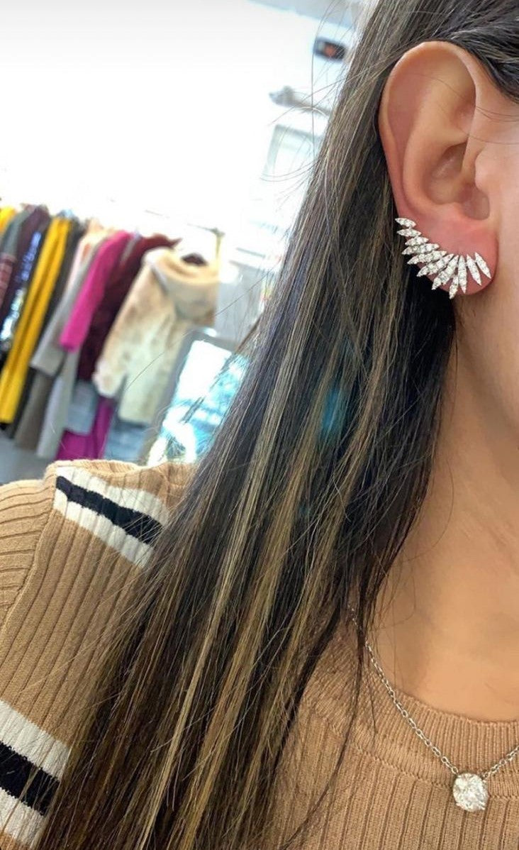 Diamond ear cuff earrings Clearance