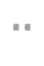 Load image into Gallery viewer, Diamond Rectangle Baguette Studs
