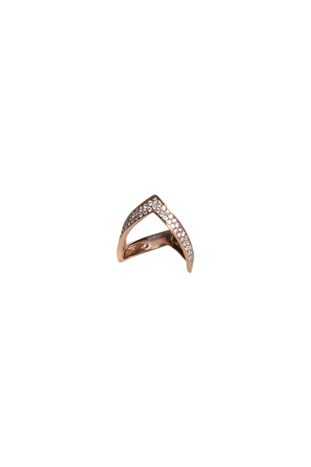 Pave Diamond V Ring (Size 7)
