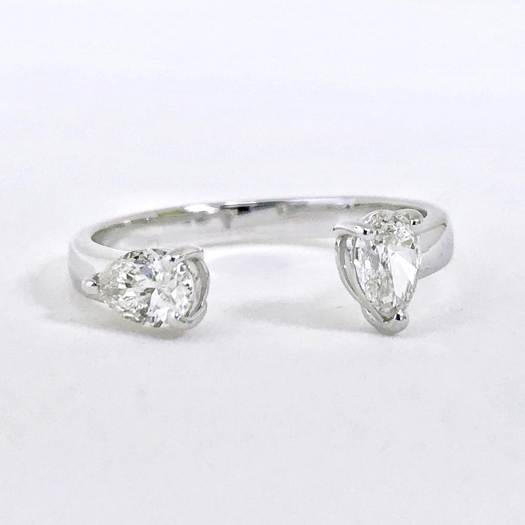 Open Pear Shaped Diamond Ring