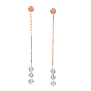 Dainty diamond hanging earrings
