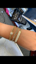 Load image into Gallery viewer, Cuban Link Bracelet with Every Other Diamond Links
