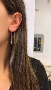 Dainty diamond hanging earrings