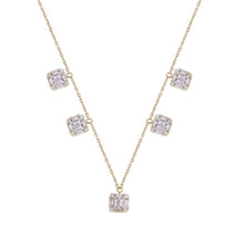 Load image into Gallery viewer, Square baguette diamond necklace
