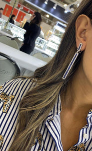 Sapphire long diamond earrings