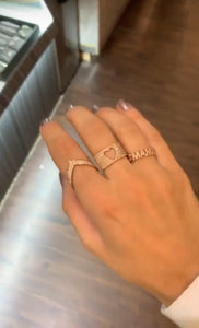 Pave Diamond V Ring (Size 7)