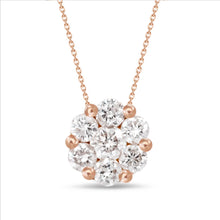 Load image into Gallery viewer, Diamond Flower Pendant Necklace
